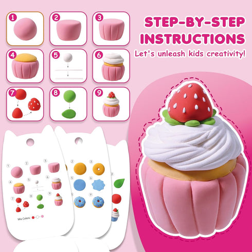 12 3-12 Air Dry Clay Kit for Kids, Crafts Modeling Clay Model Magic, Clay Kits with Sculpting Tools & Tutorials, Safe