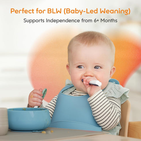Set, 6+ 2 Pack NumNum Baby Spoons Baby Essentials Pre-Spoon GOOtensils for Months, First Stage Self-Feeding Spoons