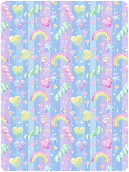 miaozhen 1 Pack 52x28 Cotton Baby Crib Sheets Soft Breathable Cane Candy Cartoon Playard Mattress Sheets for Nursery