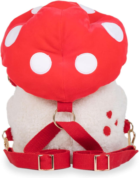 Cuddle Barn PlushGoals Toadstool Wawa Backpack Stuffed Animal, Kawaii Cute Red Mushroom Plush Bag, 9 inches