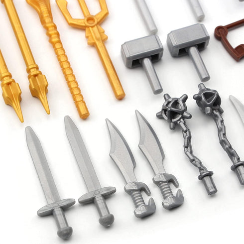Feleph Medieval Weapons Pack for Knight Figures, Ancient Kingdom Military Soldier Castle Equipment Kit
