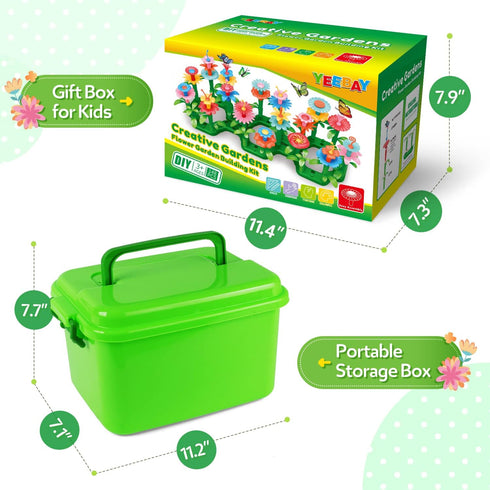 YEEBAY Flower Garden Building Toys for Girls Age 3-7 - STEM Gardening Pretend Toys, Stacking Game, Educational Activity