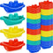 Woanger 60 Pcs Little Boat Bath Toys Stackable Floating Plastic Toys for