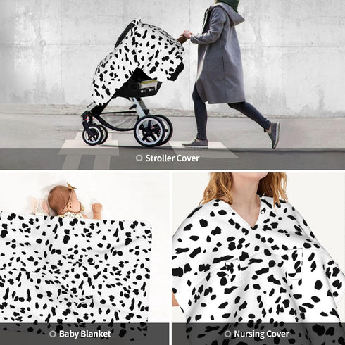 Zhbvncp Dalmatian Pattern Baby Car Seat Cover & Breastfeeding Nursing Cover - Breathable Stretch Fabric Multi-Use