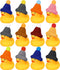 Chivao 12 Pcs Rubber Ducks with 12 Sunglasses/ Hats/ Headwear Small Mini
