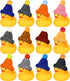 Chivao 12 Pcs Rubber Ducks with 12 Sunglasses/ Hats/ Headwear Small Mini