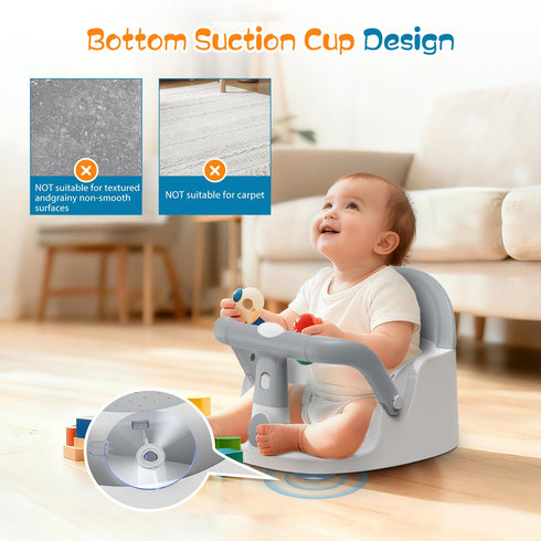 NATGOVOD 6 Baby Bath Seat for Babies Months & Up Sitting Up, Non-Slip Baby Bath Chair with Suction Cup, Safe