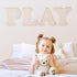 Generic 12 Play Sign - In Wooden Rattan Letters Playroom Sign, Playroom Wall Decor for Toddler Girls Boys, Play Room