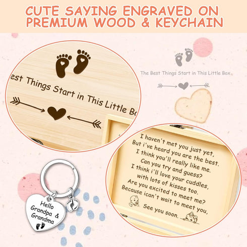 sweethomegift Pregnancy Announcement for Grandparent Husband, Pregnancy Test Keepsake Box, Baby Announcement Reveal
