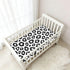 CZXW 52" 28" Black White Leopard Crib Sheets Fitted x Natural Cotton Soft & Breathable for Baby Crib Mattress