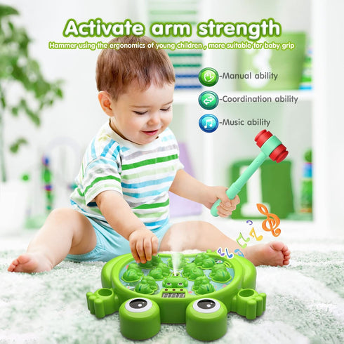 HopeRock Toys for 2-5 Year Old Boy, Toddler Whack A Frog Game with 5 Modes, 45 Levels, Baby Toy Gifts for Early Learning