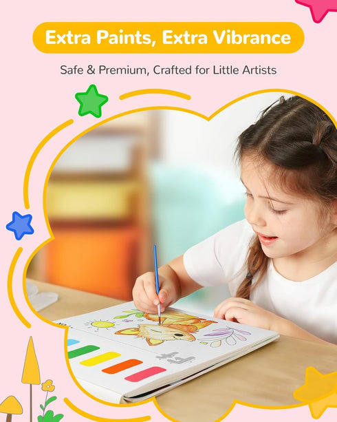 TECJOE Paint with Water Coloring Books for Toddlers, 26 Pages A to Z Animal Watercolor Paint Set