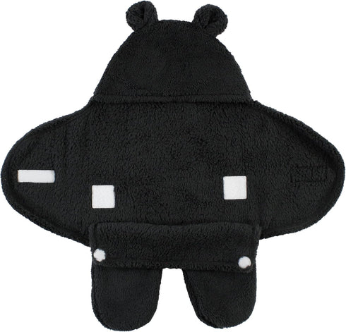 Hudson Baby Unisex Sherpa Baby Outdoor Stroller Sack Wrap, Black, One Size