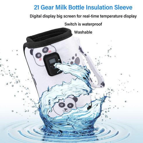 Milk Bottle Warmer Cover, USB Milk Heat Keeper Car Bottle Warmer with Temperature Adjustment Portable Bottle Warmer