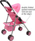 My First Doll Stroller with Basket - Pink Quilted Design