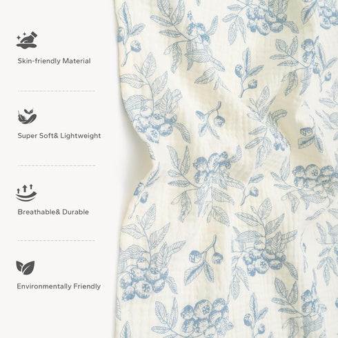 2-in-1 SummerBlueberrie SERAPHY Muslin Baby Car Seat Cover & Nursing Cover, Soft Lightweight Breastfeeding Cover