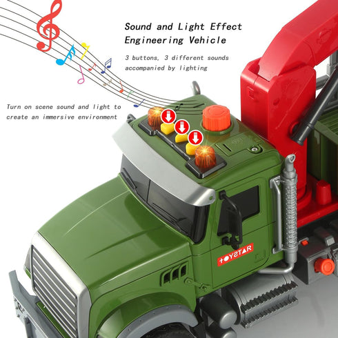 Timber Transport Truck Toddler Toy, 15-inch Logging Truck with Sounds and Lights, Birthday Gift for Kids Ages 3-6