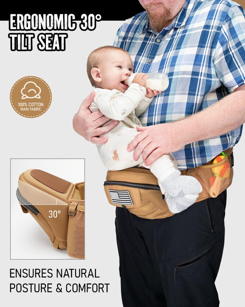 45 lbs), Dinictis Baby Hip Carrier for Dad, Ergonomic Waist Carrier with Hip Seat for Newborn to Toddler (Up