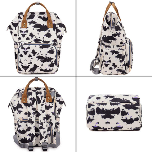 Backpack,Womens Black Bag Large Waterproof Maternity Baby Nappy Bags Cow Print