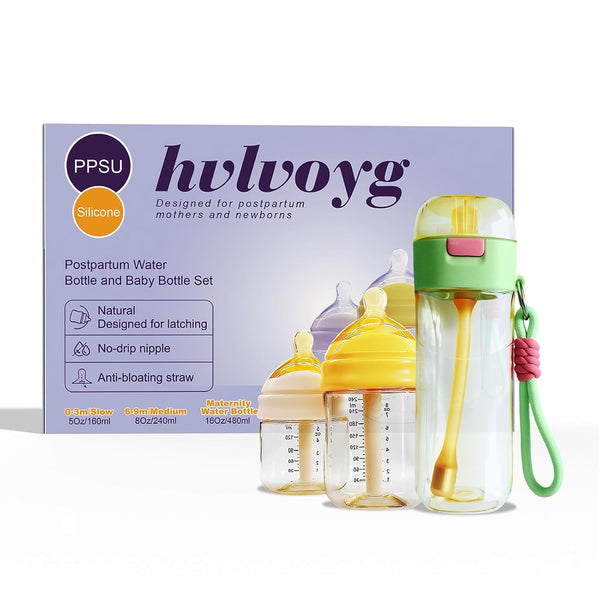 PPSU Pregnancy Water Bottle and Baby Bottle Set, Patented Leak-Proof Design, Postpartum