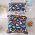 Joyreap 4 Piece Toddler Bedding Set, Standard Size Colorful Dinosaur Printed on Navy,