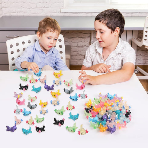 CozyWhimsy 17 (170 Luminous Mini Resin Axolotl Glow Tiny Little Resin Axolotl hides Plastic Animals Digital Garden