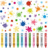 10 Sheets Creative Colorful Crayons Wall Decals Watercolor Ink Splash Dots Pens Wall Stickers DIY Removable Peel