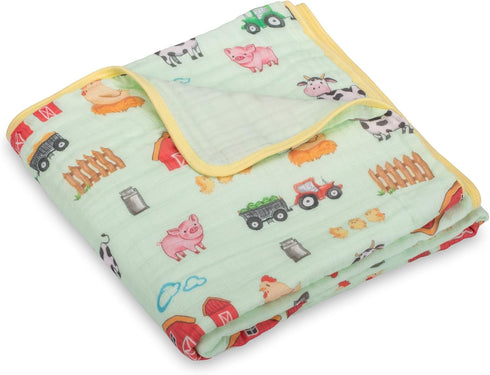 LollyBanks Muslin Baby Blanket 100% Cotton, Muslin Quilt Lightweight, 6 Layers Soft