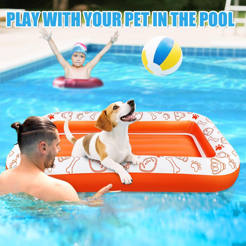 55x35/60x35 Inch 110/220 Lbs Large Dog Pool Float, Dog Float Raft for Pool Lake River, Puncture Proof Dogs Floatie Boat