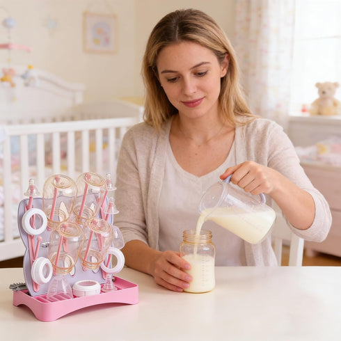 Generic 16-Hook Bottle Drying Rack - Folding Drainer, Organizer for Feeding Tubes, Kids Bottle Drying Rack Organizer
