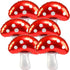 6PCS Large-Mushroom-Balloons Super Red Mushroom Balloons Red Foil Video Game Mushrooms Balloon