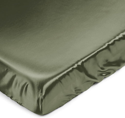 Sweet Jojo Designs Dark Green Boy Girl Gender Neutral Baby Satin Fitted