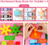 1,2,3 1-3 1-2 HumorPlay Busy Board Montessori Toys for Year Old Girl Gifts, Sensory Educational Busy Book for Toddlers