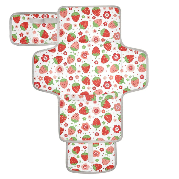 Portable Changing Pad for Baby - Strawberry Waterproof Diaper Changing Mat Travel