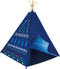 POCO DIVO Blue Arrow Teepee Playhouse, Kids Indoor Toy Castle Tent with Wood Poles for Outdoor Fun