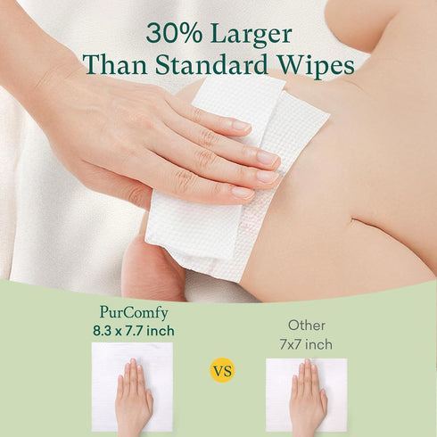4 Packs 4 Pack 272 Count PurComfy Baby Wipes Unscented, Flip-Top + Travel Baby Wipes with Plant Based, Hypoallergenic