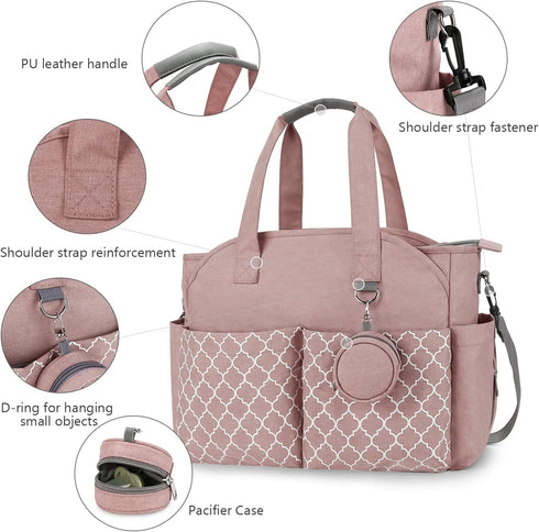 Lmbabter Multi-Function Diaper Tote with Changing Station - Adjustable Shoulder Strap
