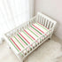 miaozhen 1 Pack 52x28 Cotton Crib Sheets for Baby Boys Girls Soft Breathable Spring Stripes Offwhite Toddler Mattress