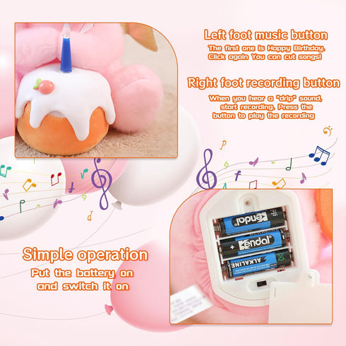 Voice Recorder Singing Angel Teddy Bear with Flapping Wings, LED Candle Light, Plush Interactive Toy for Kids