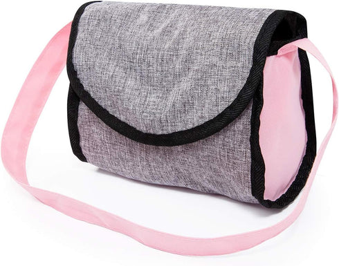 Bayer Dolls 4-in-1 Toy Baby Doll Pram Stroller Cosy Set, Fits Dolls Up to 18" (Pink/Grey)