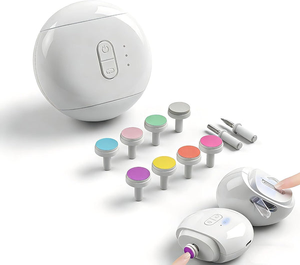 WHYLHJ Electric Nail File & Trimmer for Seniors & Babies Rechargeable Quiet LED