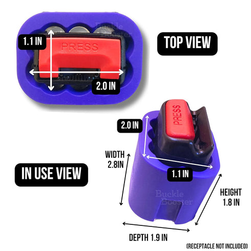 2-PACK NEW Silicone Seat Belt Buckle Booster (BPA Free) - Raises Rear Seat Belts For Easy Access - Stop Fishing