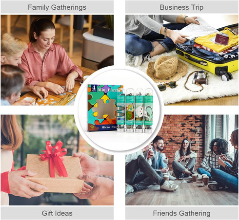 Mini Jigsaw Puzzles for Adults - 150 Pieces (4 Packs) - Challenging Micro Puzzle for Home Decor and Entertainment