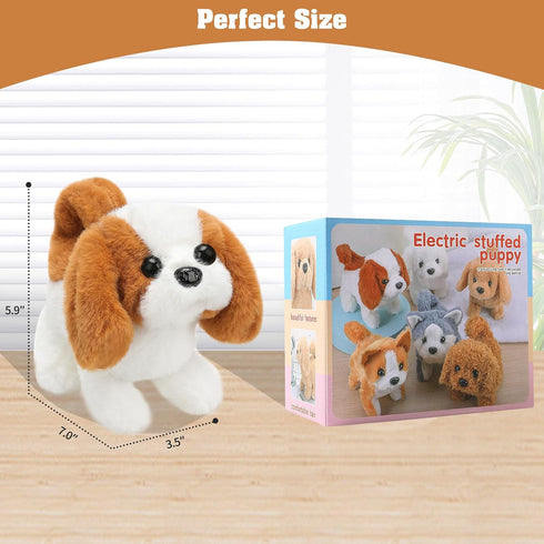 Plush Saint Bernard Toy Puppy - Electronic Interactive Dog for Kids, Walking, Barking, Tail Wagging Companion