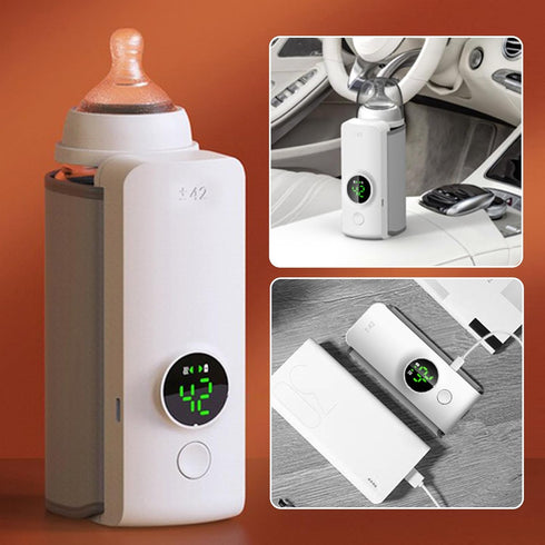 Generic Baby Milk Bottle Warmer, Battery-Powered Rechargeable Portable Warmer for Breastmilk and Formula, Wireless