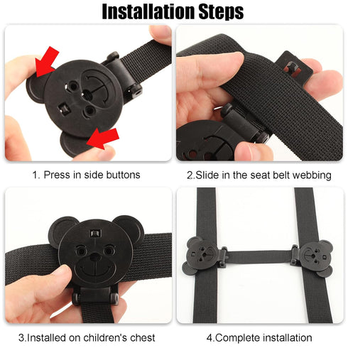 Reins(2 Pack, Anti Escape Strap Lock Baby Harness Chest Clip, Baby Safety Strap Prevent Children/Kids Taking Their Arms