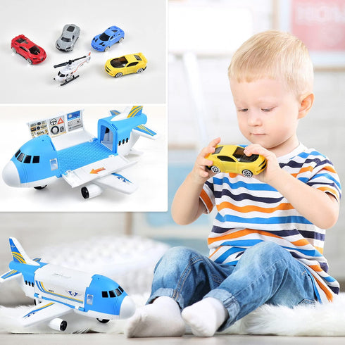 Transport Cargo Airplane Car Toy Play Set - For Boys and Girls Ages 3+