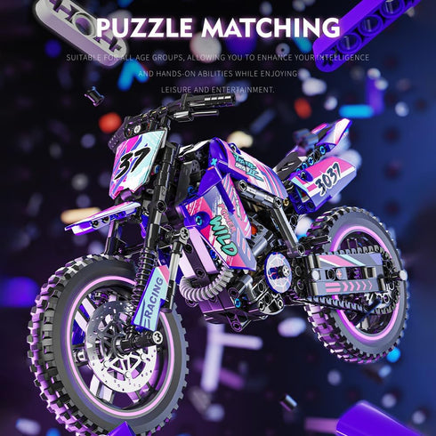 Mesiondy Motorcycle Building Block Set, 476 PCS Collectible Display Model, Motorbike Toy Collection for Ages 6+