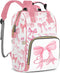 Perarts Pink Bow Personalized Diaper Bag Backpack for Baby Boy with Name, Custom