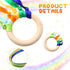 Gift(24 Junkin Ribbon Rings Hand Kite Waldorf Toys Dancing Wrist Ribbons Rainbow Streamers with Wood Ring Educational